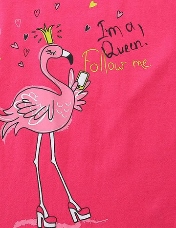 Cartoon Flamingo Printed T-shirt - Mini Taylor